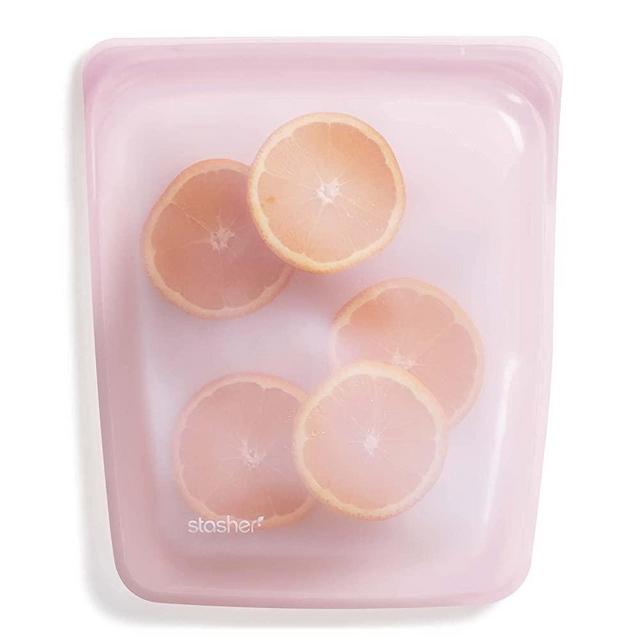 Stasher Platinum Silicone Food Grade Reusable Storage Bag, Pink Rainbow (1/2 Gallon) | Reduce Single-Use Plastic | Cook, Store, Sous Vide, or Freeze | Leakproof, Dishwasher-Safe, Eco-friendly