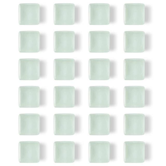 24 Pcs Glass Strong Refrigerator Magnets, White Fridge Magnets Whiteboard Magnets Glass Fridge Magnets for Office Cabinets Square Fridge Stickers Home Kitchen Decor (White)