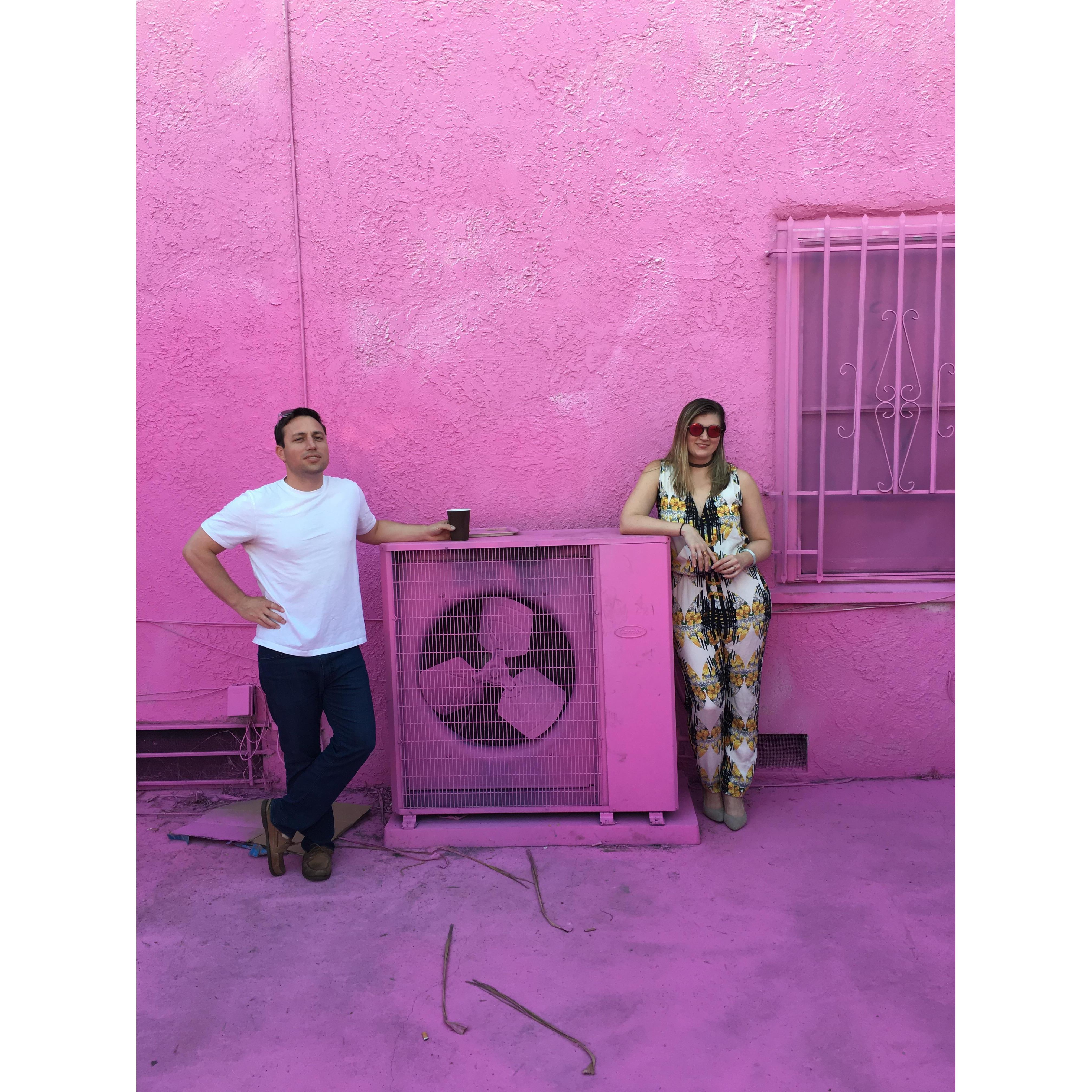 Trying out different paint samples on the house. This one was a deemed "too bright".