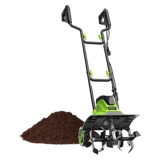 STEELITE 14-Inch Corded Electric Tiller, 10 Amp Powerful Garden Cultivator for Soil Preparation and Landscaping – Lightweight Durable
