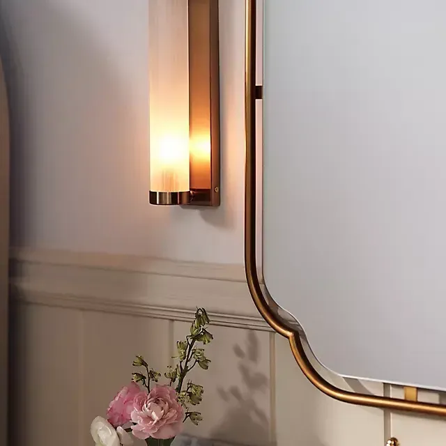 Elise Glass Metal Ribbed Sconce Wall Light