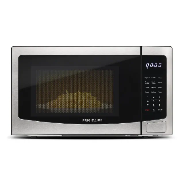 Frigidaire 1000W 1.1CF Countertop Microwave Oven Stainless Steel Finish: 10 Speeds, ETL Listed, 1 Year Warranty