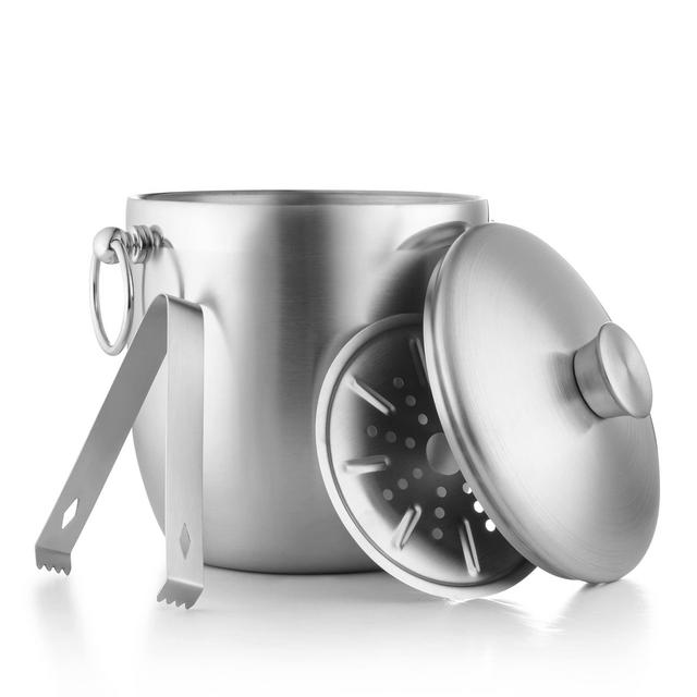 Bellemain Stainless Steel Ice Bucket with Lid - Double Wall Insulated Ice Bucket for Cocktail Bar, Parties, Buffet - Bartender Ice Cube Holder with Drip Tray, Tongs - 3 Liter Large Ice Container