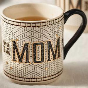 The Bistro Tile Stoneware Mug: Family Edition MOM