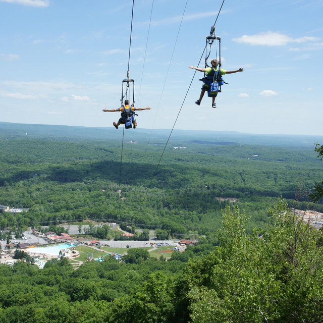 Couples Ziplining