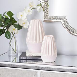 2-Piece Ceramic Contemporary Vase Set