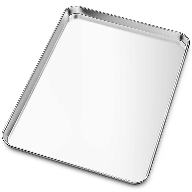 Baking Sheet, Yododo Stainless Steel Baking Pans Tray Cookie Sheet Toaster Oven Tray Pan Cookie Pan, Non Toxic & Healthy, Superior Mirror Finish & Rust Free, Easy Clean & Dishwasher Safe - 23½ inch