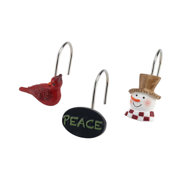 Avanti Country Friends Holiday Resin 12-Pc. Shower Curtain Hooks