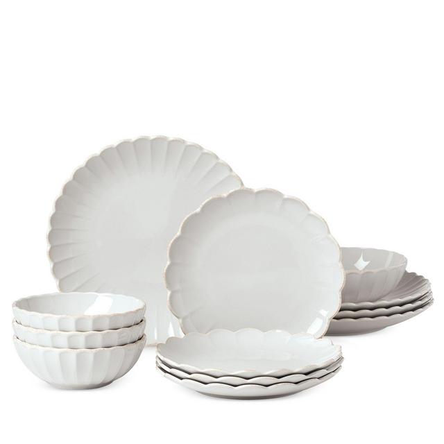 Lenox French Perle Scallop 12 Piece Dinnerware Set