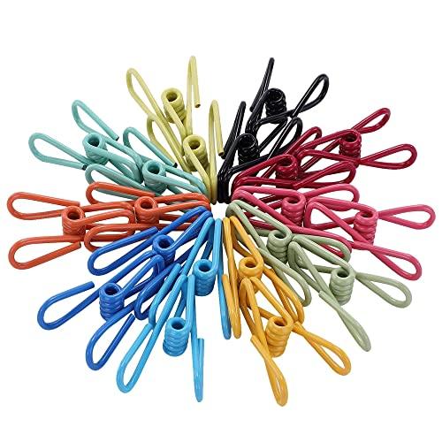 Riveda Assorted Chip Bag Clips Utility Pack of 30 - PVC 2" Coated Colorful Sealer for Sealing Food - Paper Holder, Clothesline Clip for Laundry Hanging, Kitchen Bags Hooks, Multipurpose Clothes Pins