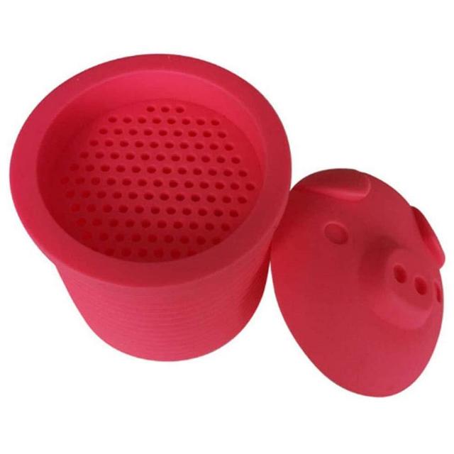 Bacon Grease Container Grease Can, Cute Oil Container Can with Strainer and Dust-Proof Lid for Kitchen Frying Oil and Cooking Grease Storage - 1 Cup(Red, Silicone)