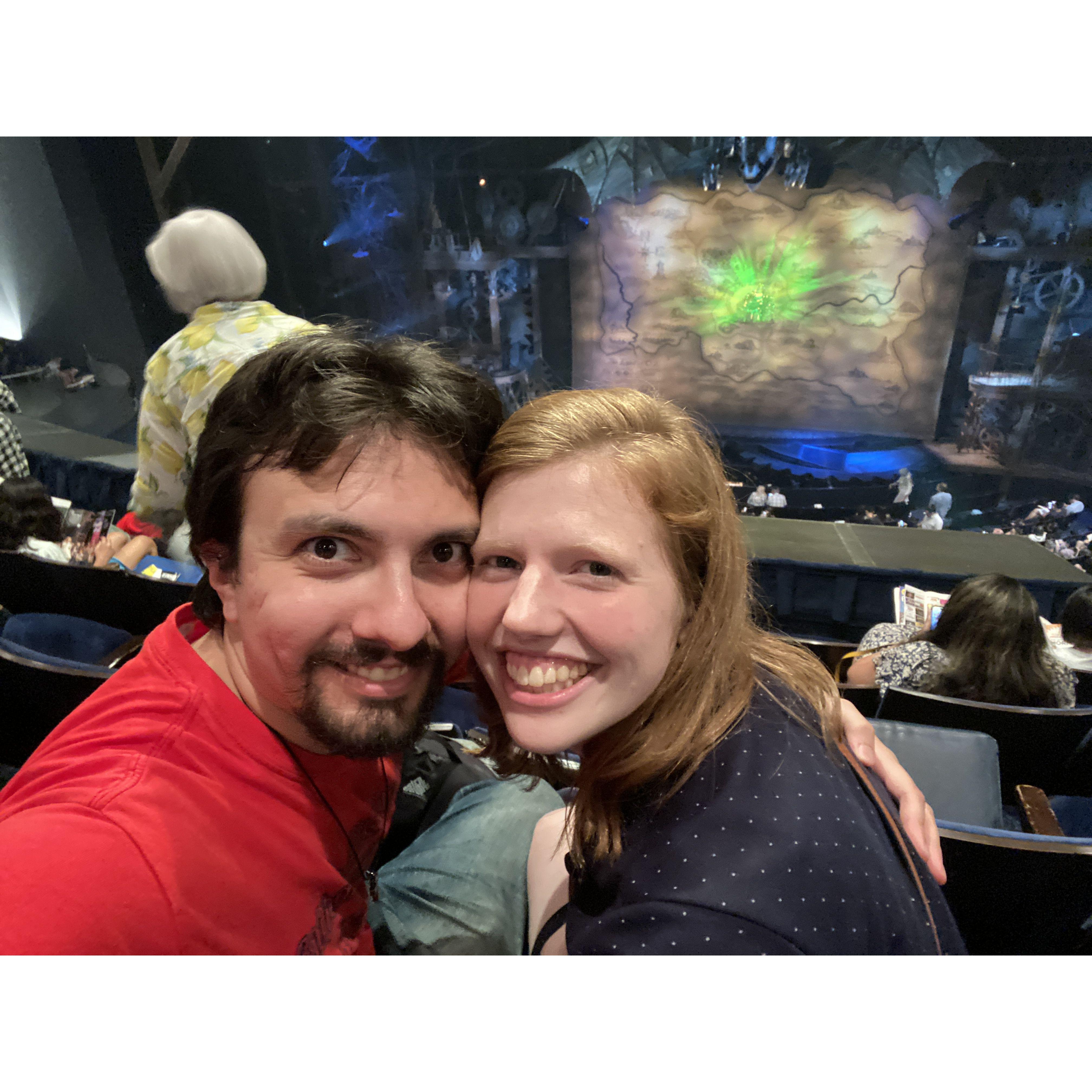 We saw Wicked on the day we decided we wanted to be together For Good!