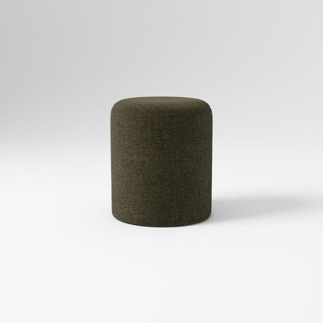 Auburn Ottoman Poly Perf Distressed Velvet Juniper Concealed Supports