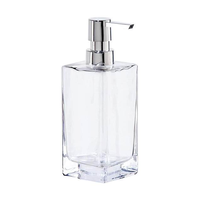 Oggi Soap & Lotion Dispenser, 13-Ounce, Clear, Chrome