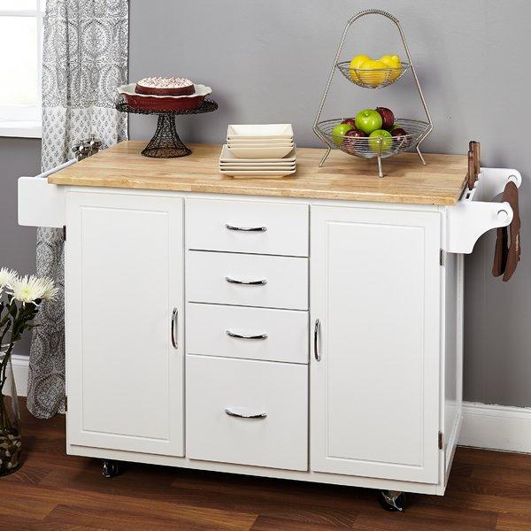 Harwick Kitchen Island with Wooden Top