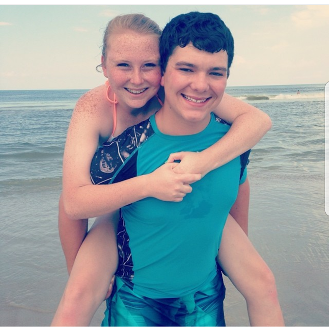 Our first beach trip, 2014.