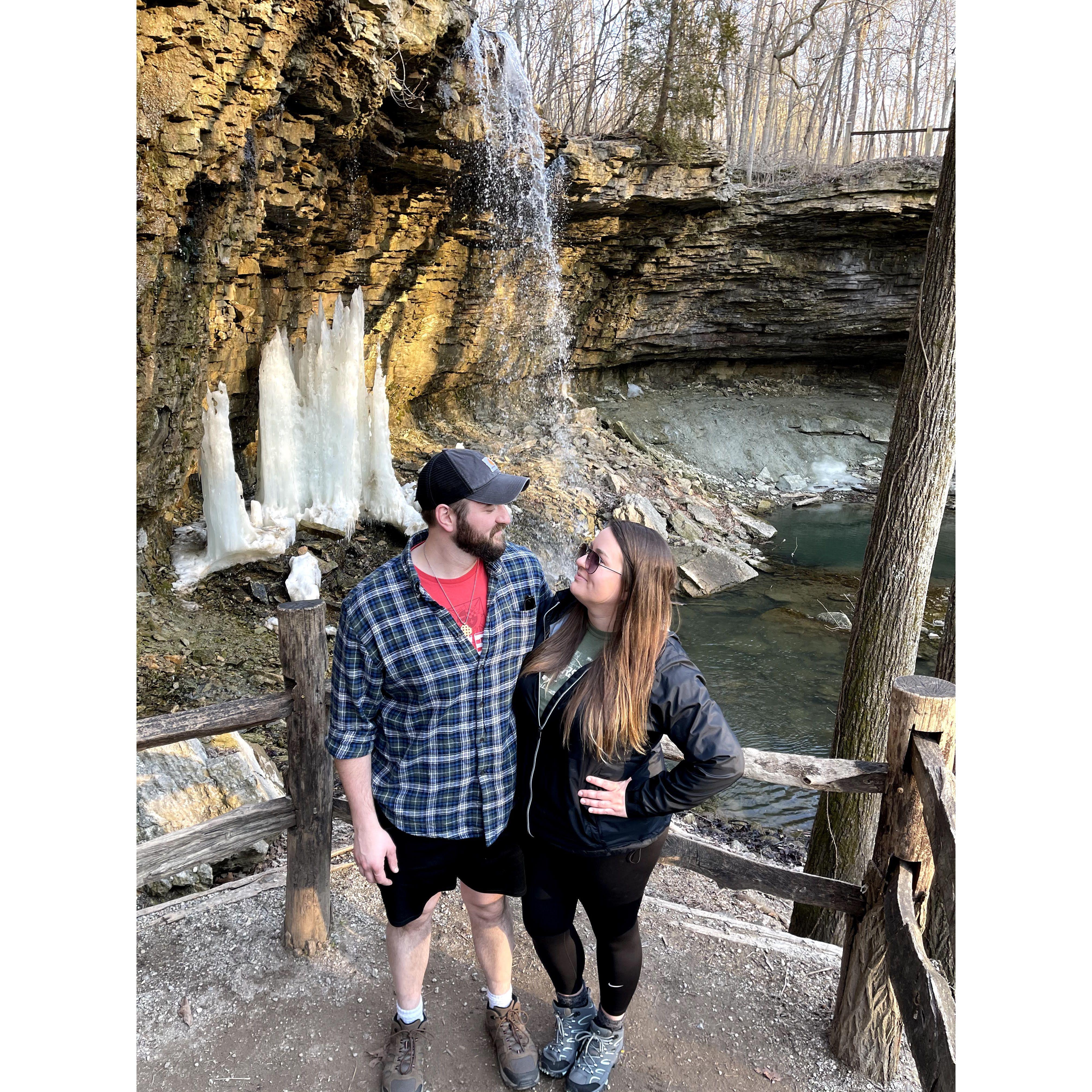 Alex and Marcella bonded over their love for the outdoors. This was their first hike together at Charleston Falls!