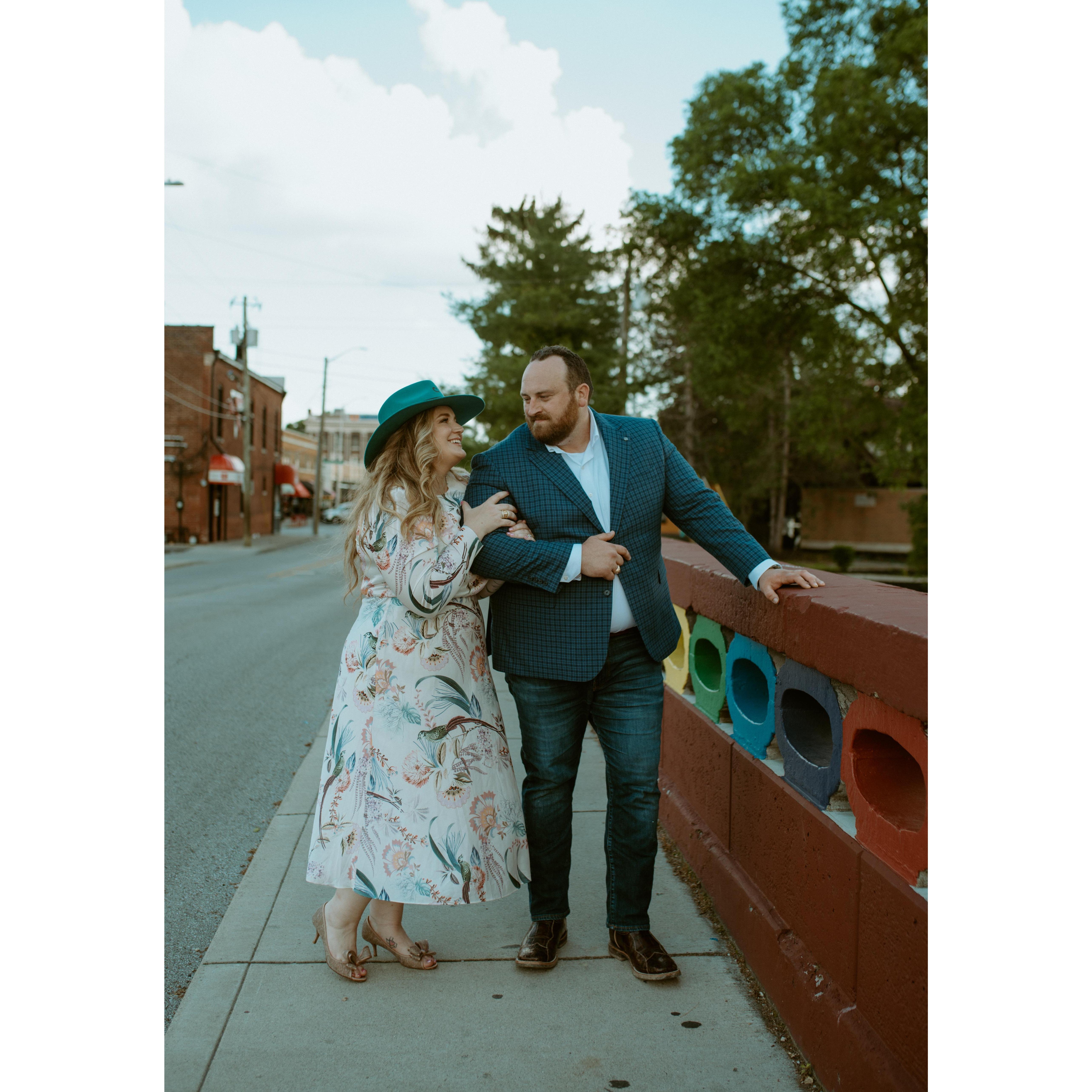 Taking photos in BroadRipple in Indy near our house.