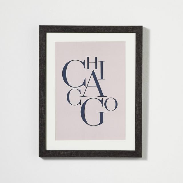 11" x 14" Chicago Framed Under Glass with Mat Dark Wood - Threshold™ designed with Studio McGee