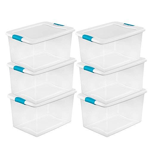 STERILITE 64 Quart Clear Storage Tote W/Lid, 23-3/4x16x13-1/2