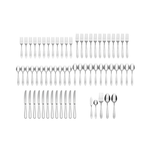 Oneida Mooncrest 65 Piece Everyday Flatware Set, Service For 12
