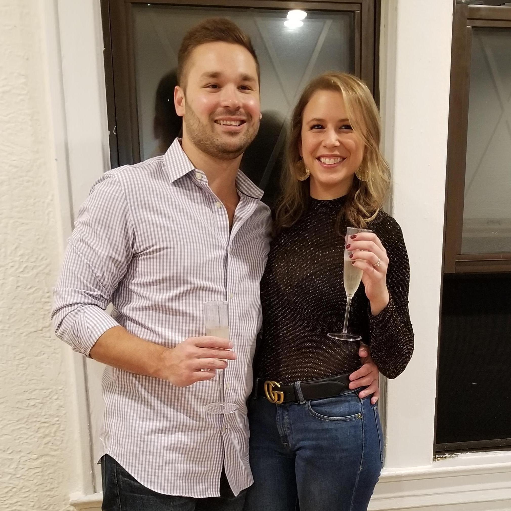 Chris and Ally (bridesmaid) minutes after he proposed to her! Make sure to congratulate them at the wedding. They are getting married a few weeks before us!