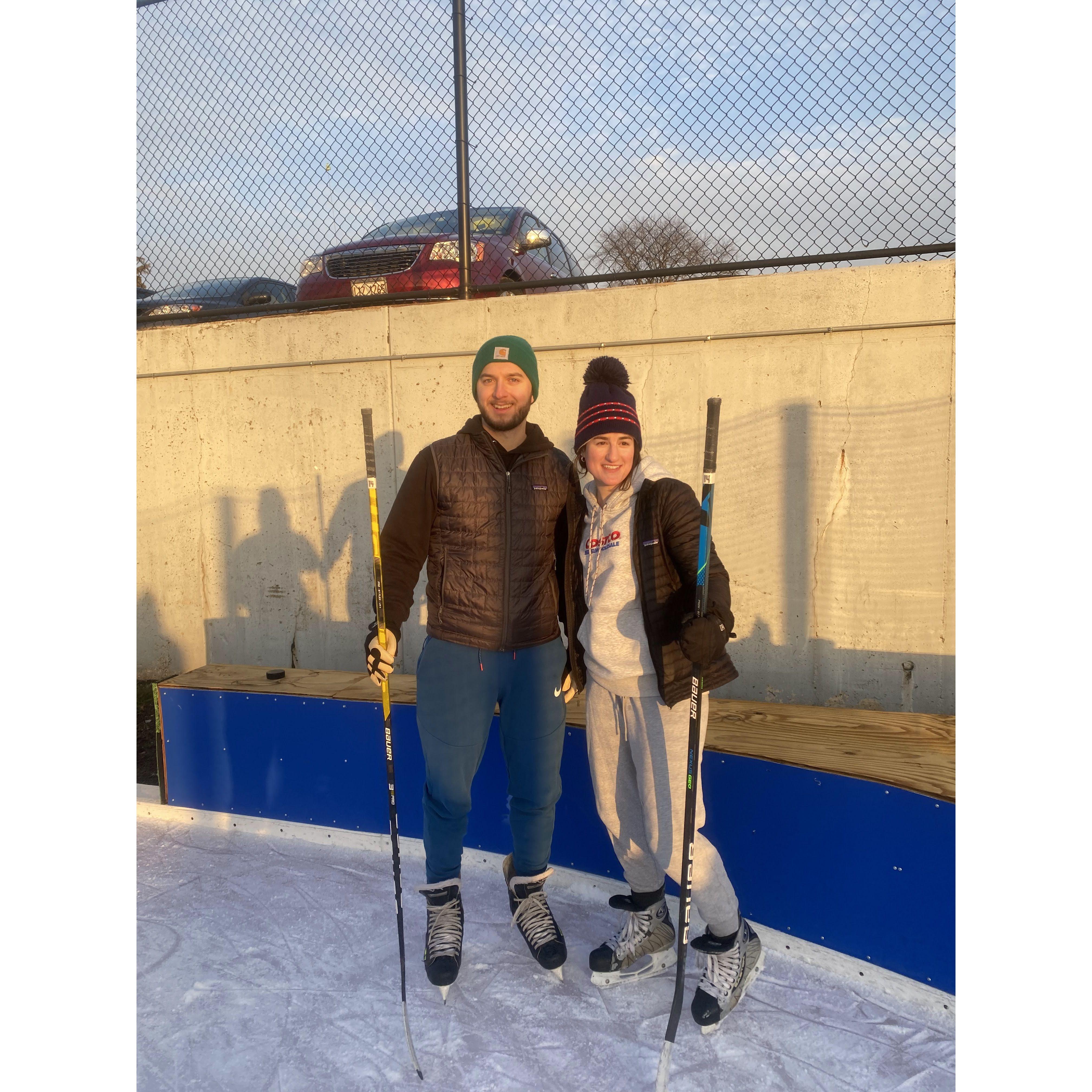 First time playing some pond hockey together!
"Joe's not as terrible as he should be" is still one of the greatest compliment's he's ever gotten