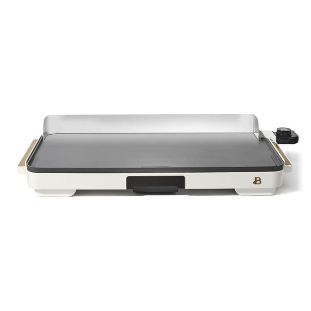 Beautiful XL Electric Griddle 12" x 22" - Non-Stick Flat Top Grill by Drew Barrymore - Extra Large Indoor Cooking Surface for Pancakes, Breakfast & Family Meals - Kitchen Appliance (White)