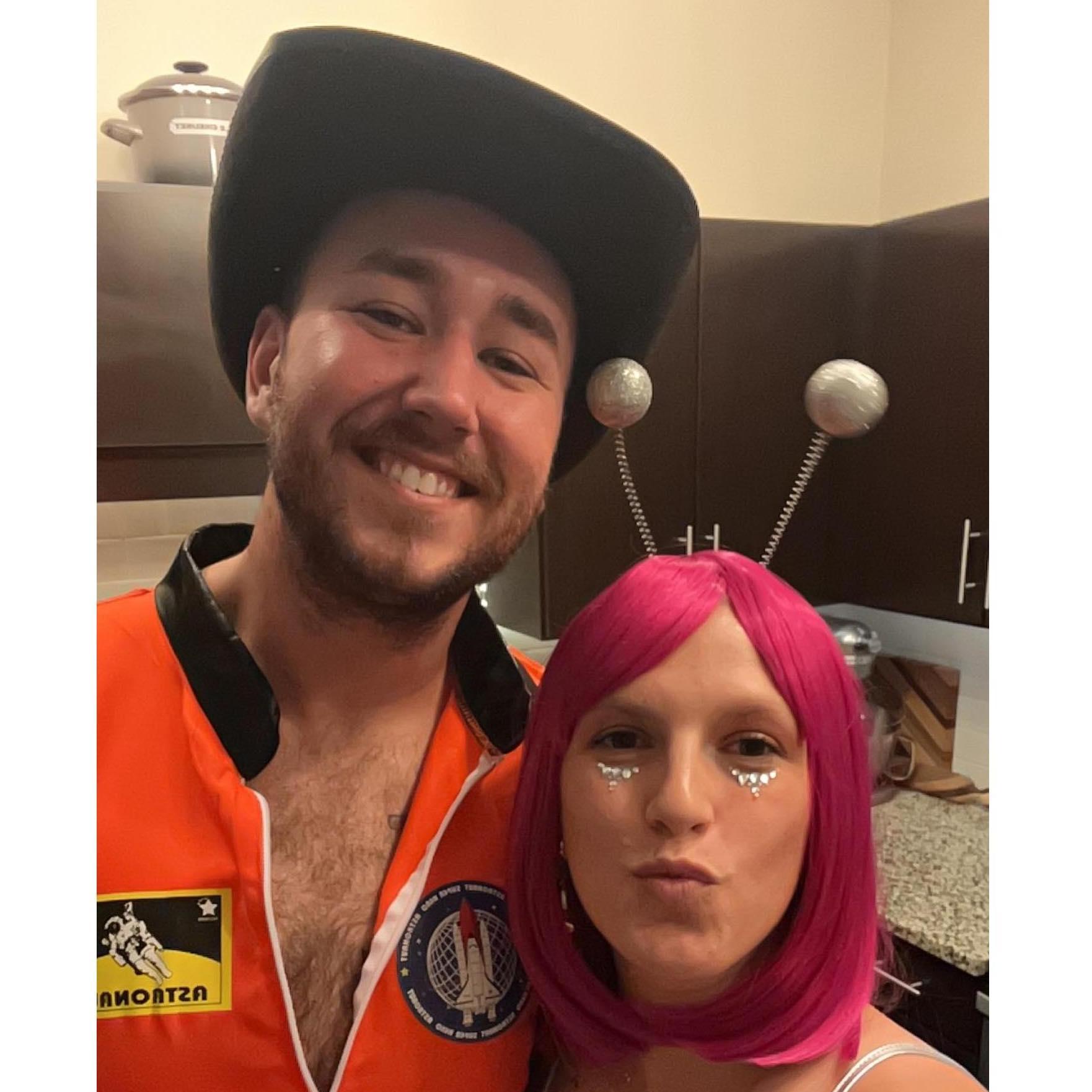 Halloween 2022! A space cowboy and his alien!