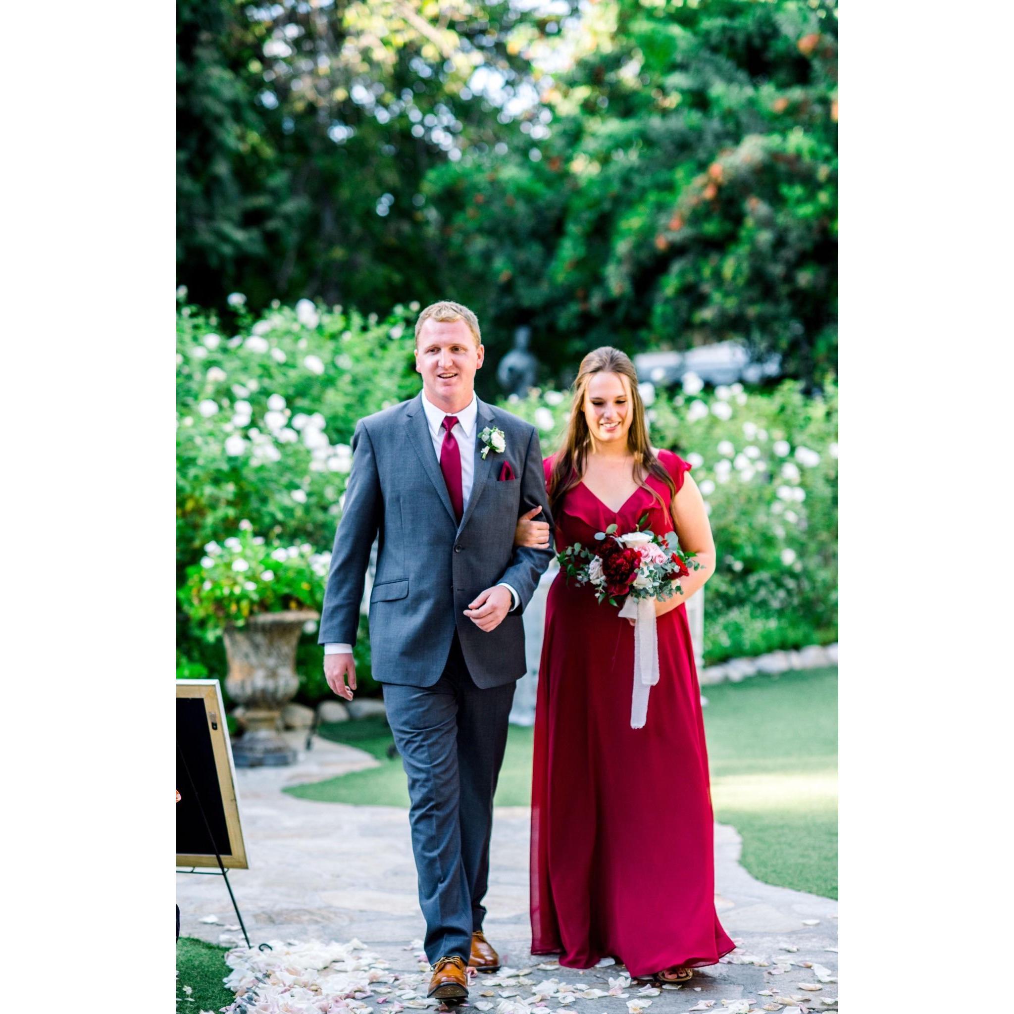 Our first time walking down the aisle together. #wallasswedding