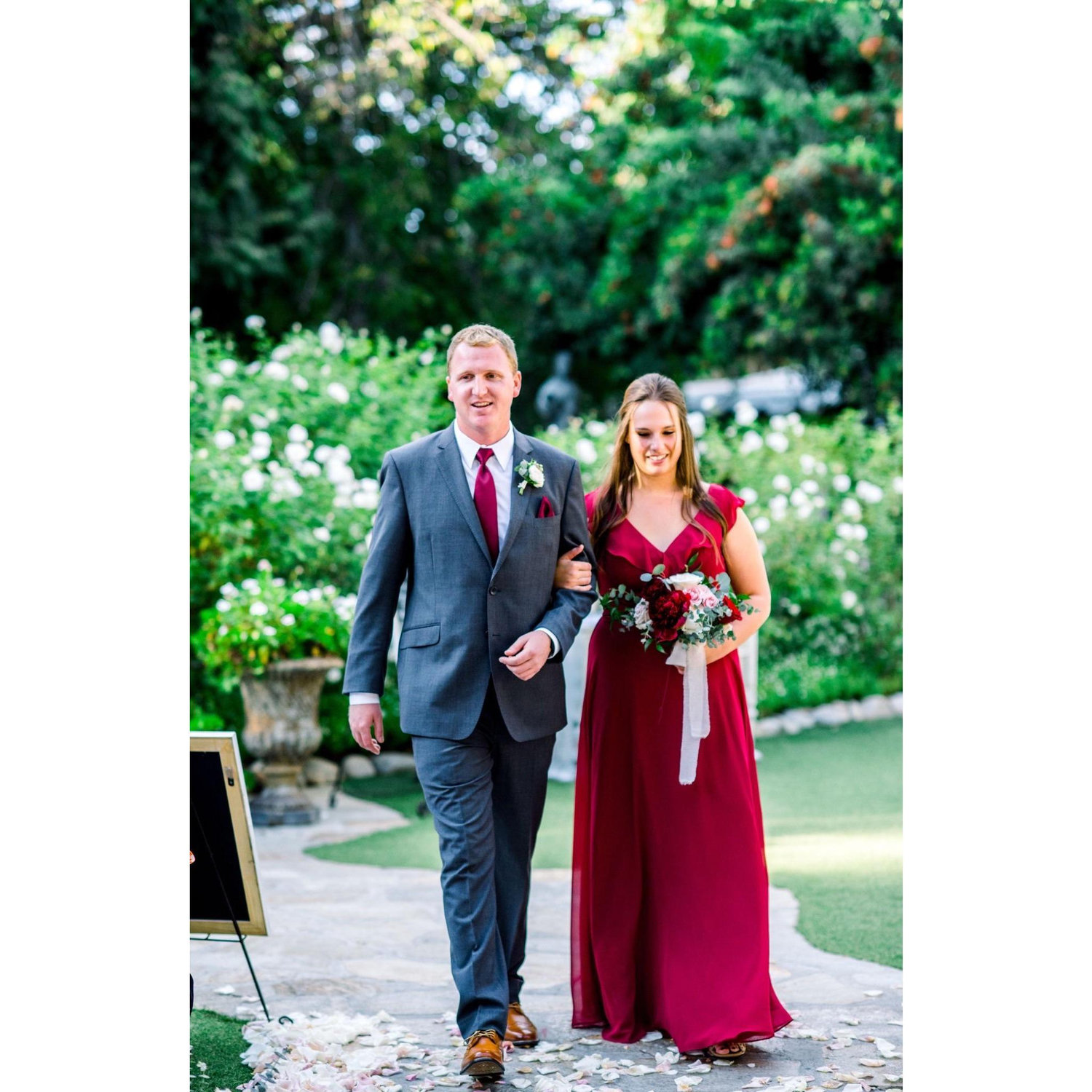 Our first time walking down the aisle together. #wallasswedding
