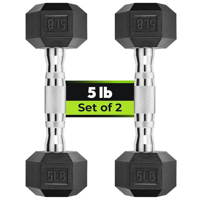 HANDBODE Hex Dumbbell Set, 2.5-65 lb Rubber Encased Exercise & Fitness Dumbbells, Weights Dumbbells Set of 2, Hand Weight for Strength Training