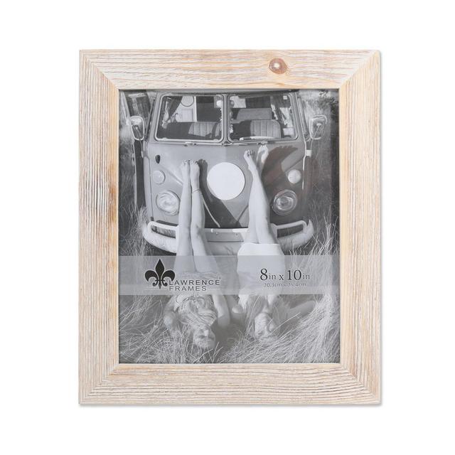 Lawrence Frames Sarasota Whitewash and Weathered Natural Wood Picture Frame - 8" x 10"