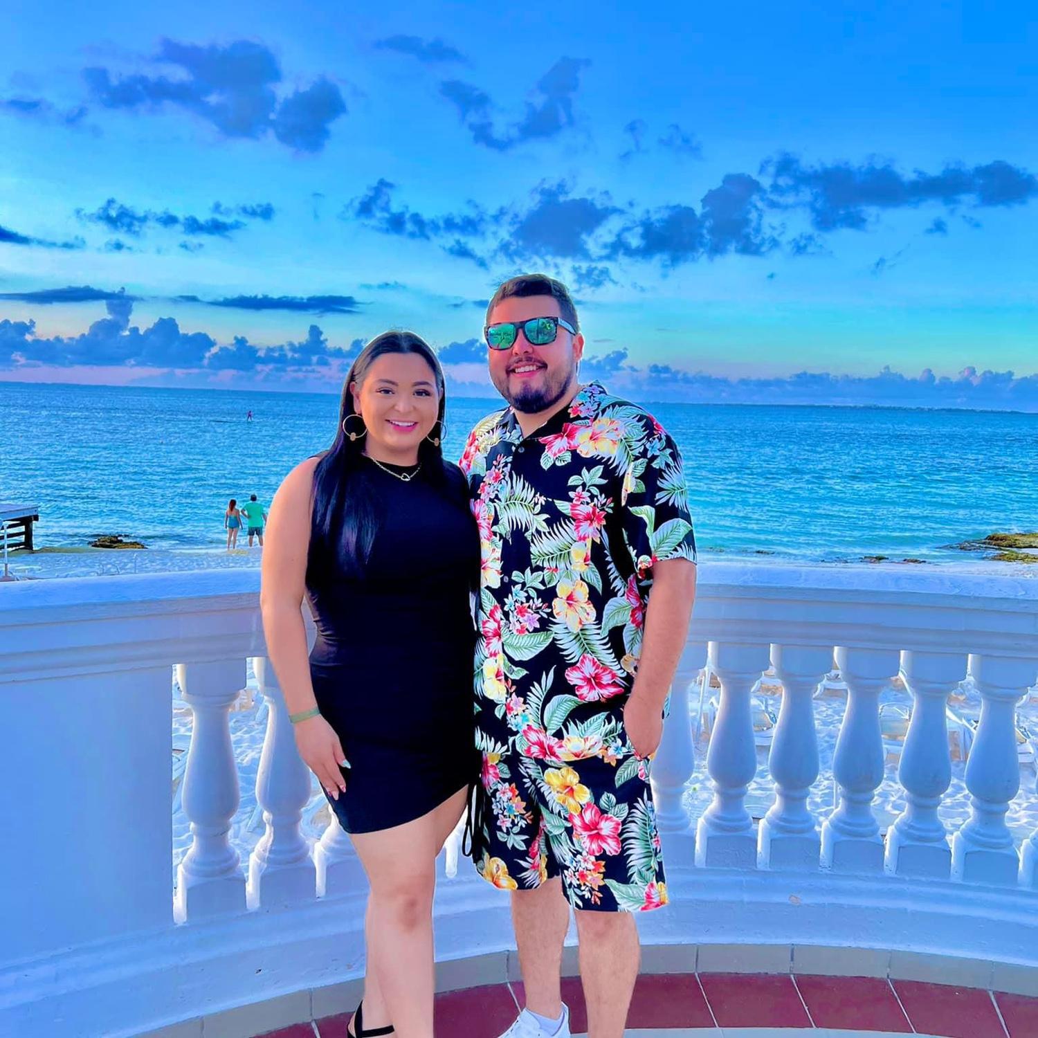 At their summer vacation in Cancun, Mexico.