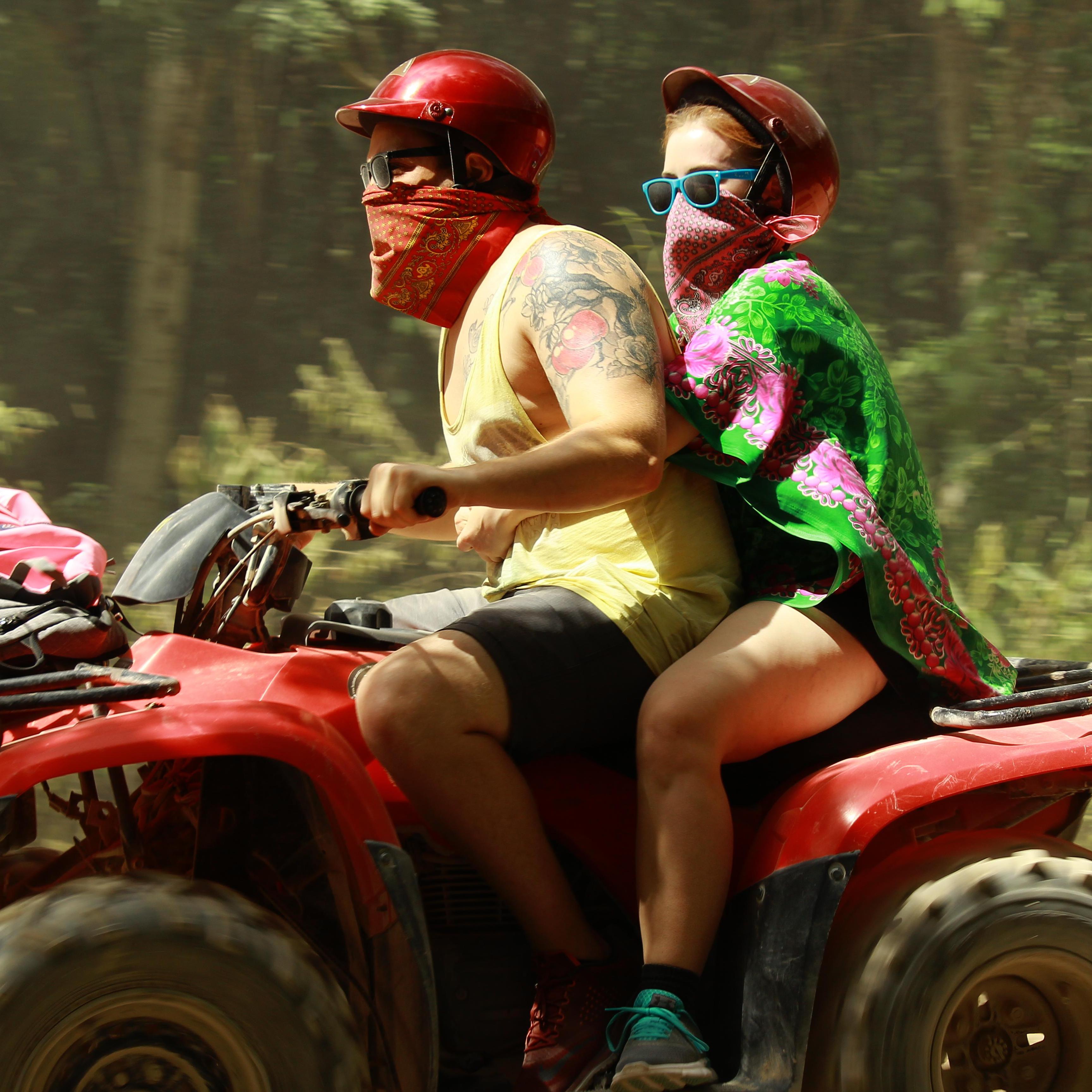 Riding ATVs in Mexico.