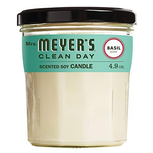 Mrs. Meyer’s Clean Day Scented Soy Candle, Basil, Candle, 4.9 ounce