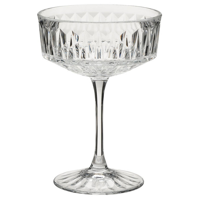 SÄLLSKAPLIG Champagne coupe, clear glass/patterned, 7 ozShow measurements specifications