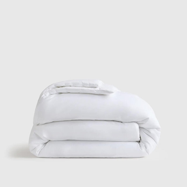 Organic Cotton Sateen Comforter - White, King/Cal King