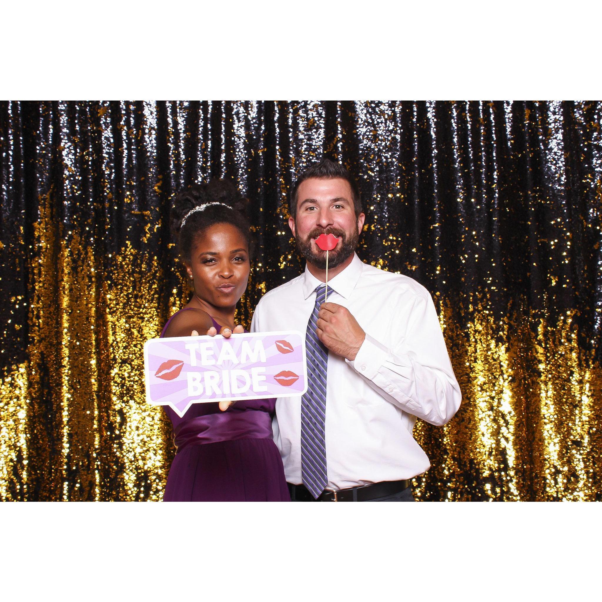 At Katie's wedding, being silly!