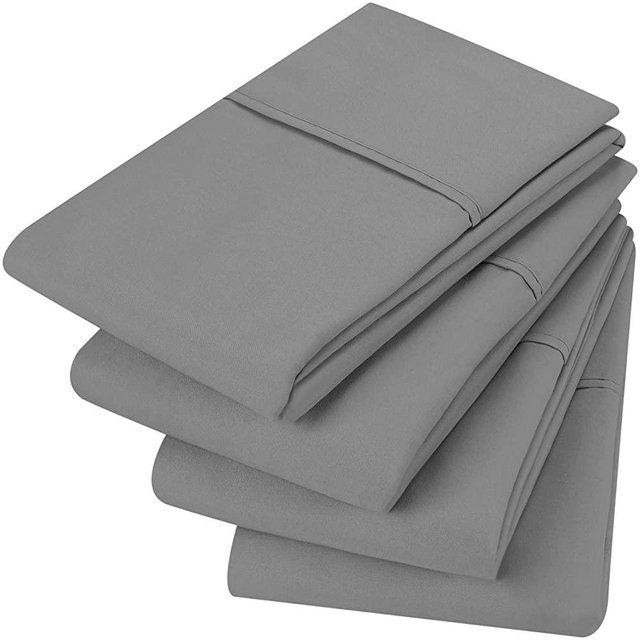 Utopia Bedding Pillowcases - 4 Pack - Soft Brushed Microfiber Fabric- Wrinkle, Shrinkage and Fade Resistant Pillow Covers (Queen, Grey)