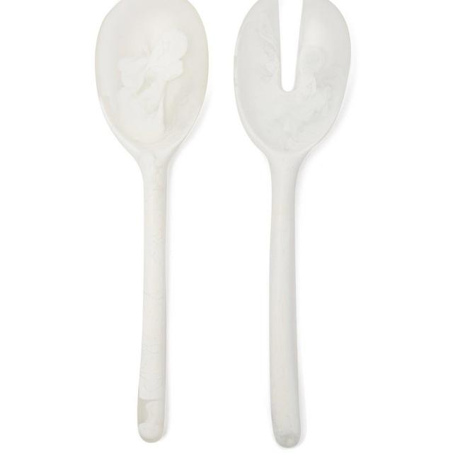 Dinosaur Designs Stone marbled-resin salad servers