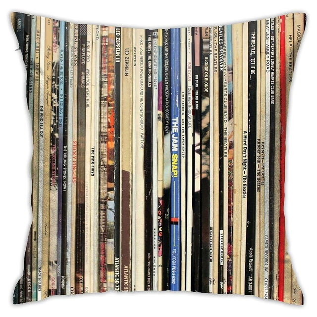 Nebra Classic Rock Vinyl Records Throw Pillow Covers Cozy Square Throw Pillow Case Home Decorative for Bed Couch Sofa Living Room Cushion Case 18 inchX18 inch, One Size
