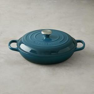 Le Creuset Signature Cast-Iron Braiser, 3 1/2-Qt., Teal