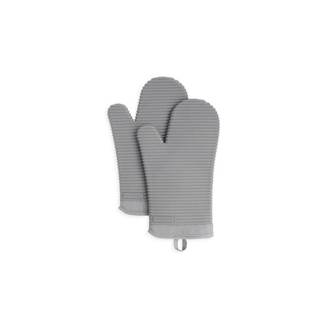 KitchenAid 2pk Silicone Ribbed Oven Mitts Gray