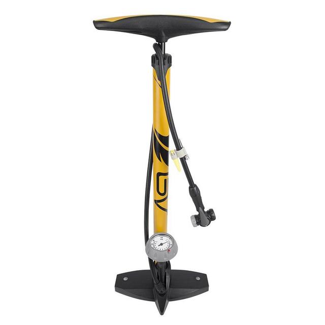 BV Bicycle Ergonomic Bike Floor Pump with Gauge Smart Valve Head, 160 psi, Automatically Reversible Presta and Schrader