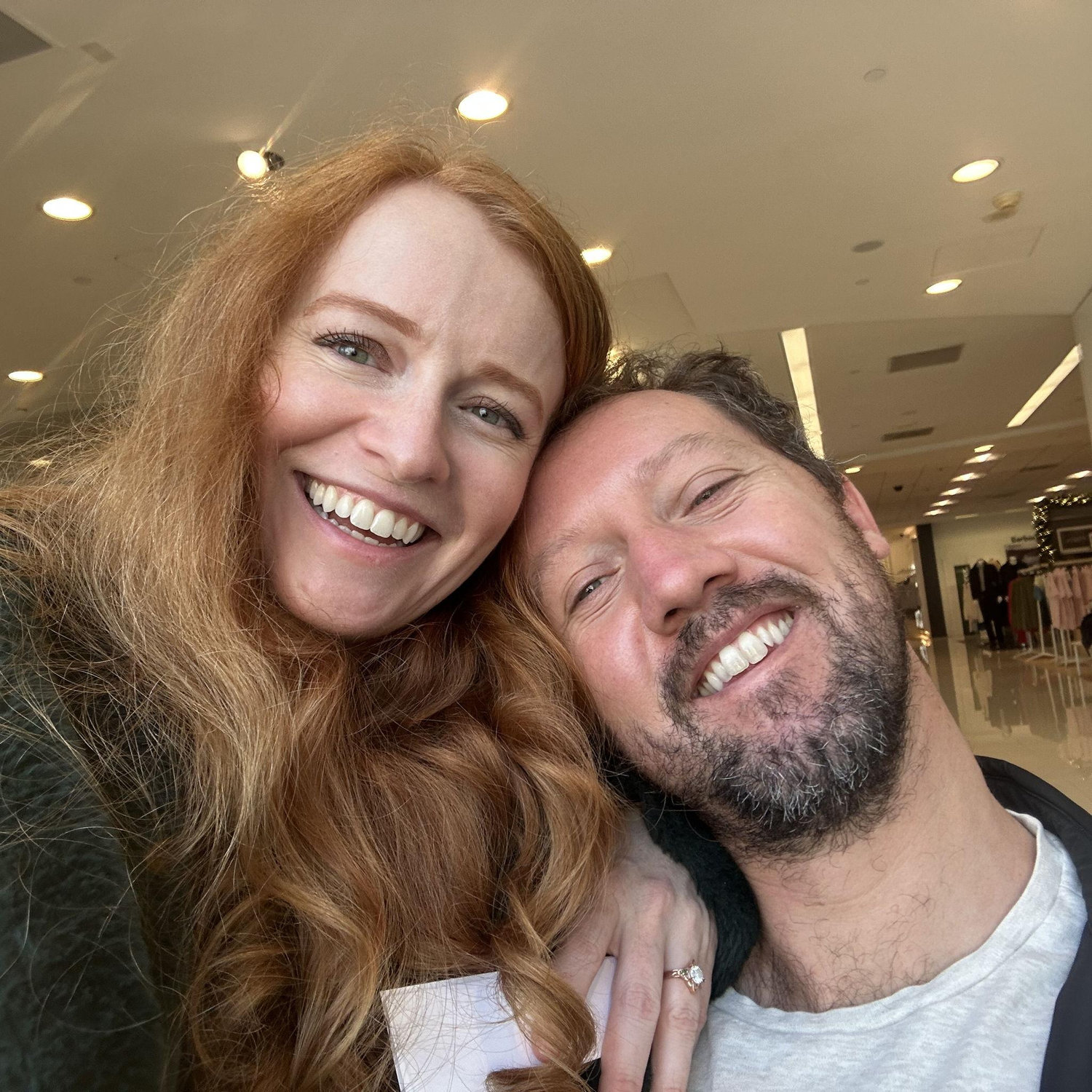 Sweet moment pausing our shopping in Union Square trying not to lose it over the crowds and chaos