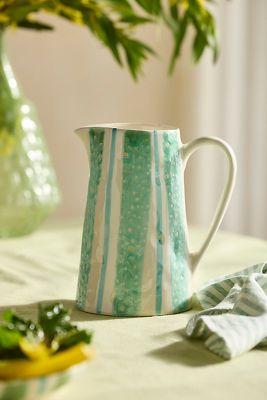 Striped Earthenware Pitcher