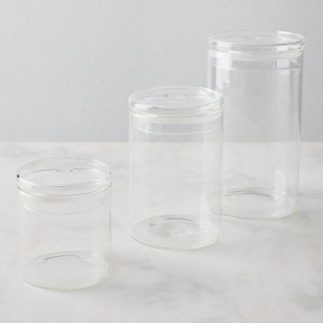 Small, Medium and Large Essential Glass Storage Containers