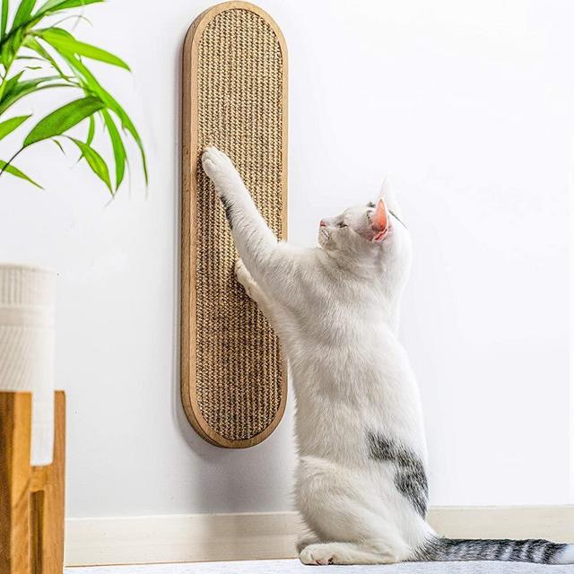 7 Ruby Road Cat Scratching Post for Floor or Wall Mounted Use - Space-Saving, Durable Sisal Board Scratcher for Kitty’s Health and Good Behavior, Furniture Scratch Deterrent Accessories for Cats