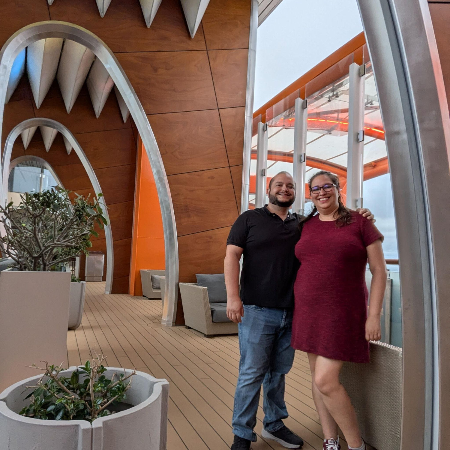 Enjoying our first cruise together.
